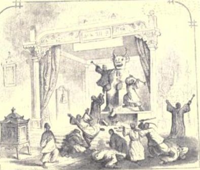 Taipings destroying Kan-wang-ye idol in 1844